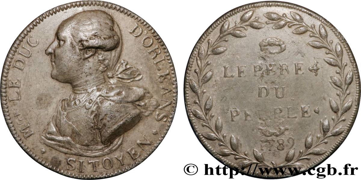 LOUIS XVI Médaille, Monseigneur le Duc d’Orléans, Sitoyen XF