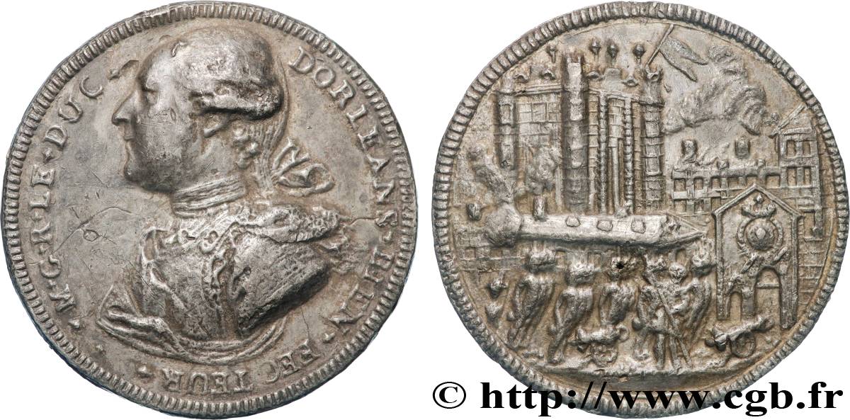 LOUIS XVI Médaille, Monseigneur le Duc d’Orléans, Prise de la Bastille MBC/MBC+