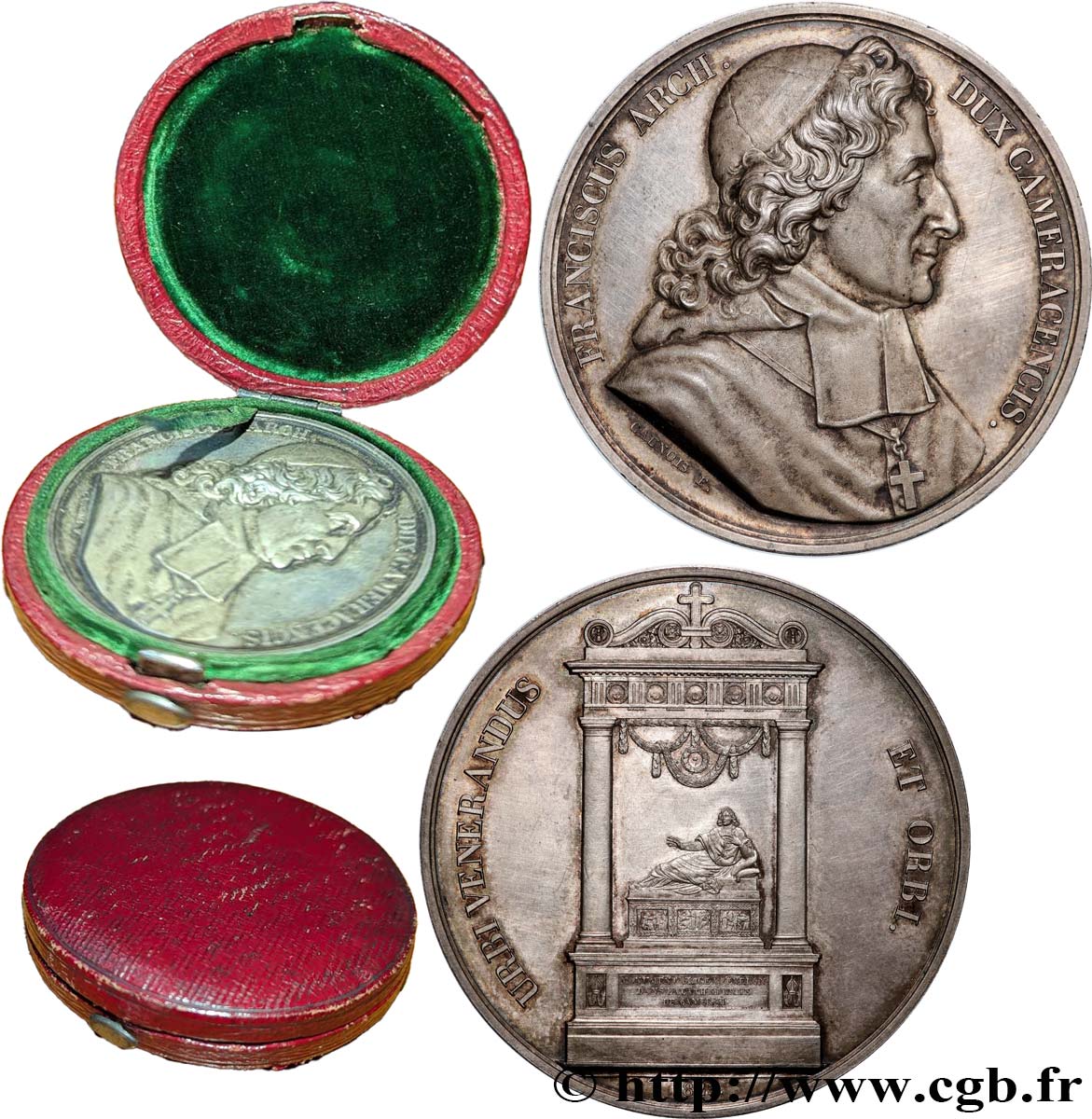 CHARLES X Médaille, François de Salignac de La Mothe-Fénelon dit Fénelon, Monument érigé dans la cathédrale AU