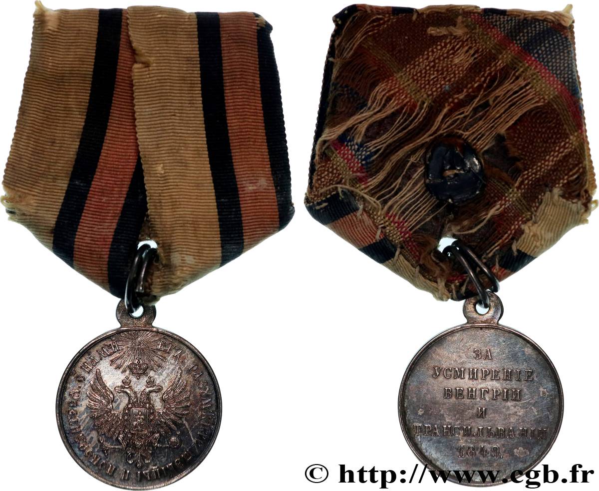 RUSSIA - NICHOLAS I Médaille, Pacification de la Hongrie et de la Transylvanie AU/XF