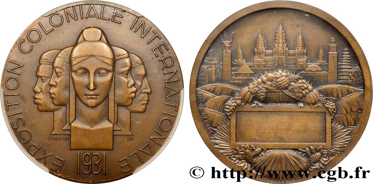 TROISIÈME RÉPUBLIQUE Médaille, Exposition coloniale internationale SUP