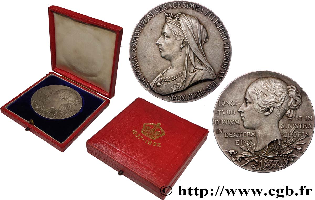 GRAN BRETAÑA - VICTORIA Médaille, 60e anniversaire de règne de Victoria MBC+