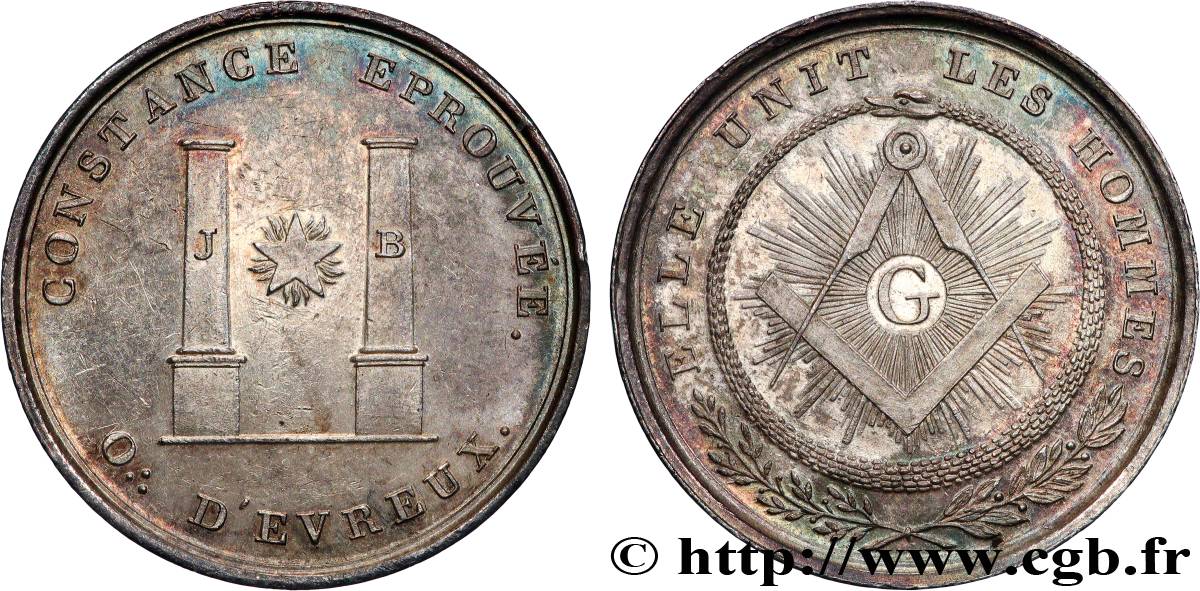 FREEMASONRY Médaille, La constance éprouvée AU