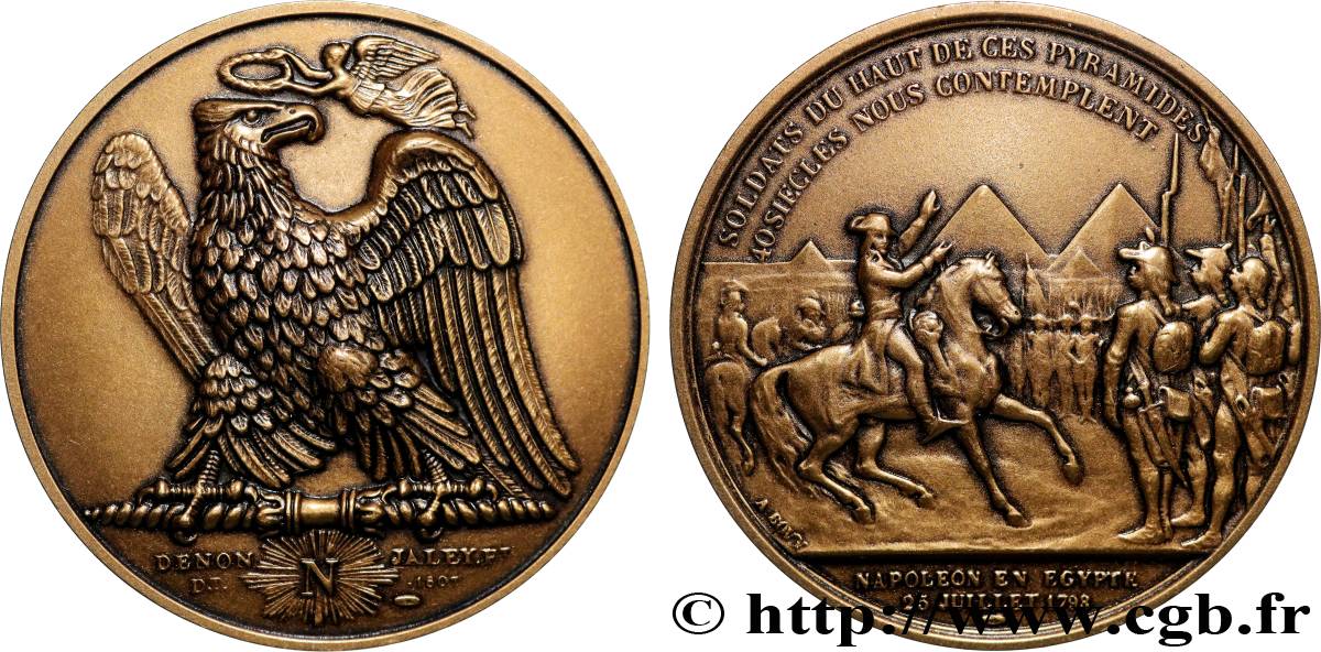 V REPUBLIC Médaille, conquête de l’Égypte, refrappe MS