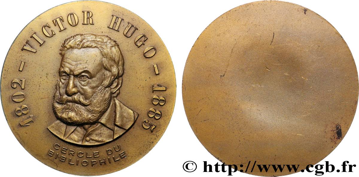 LITERATURE : WRITERS - POETS Médaille, Victor Hugo, Cercle du bibliophile AU