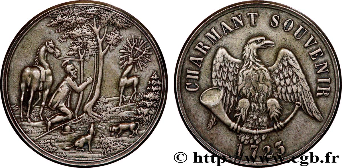 BOHÊME Médaille de Saint Hubert, Franz Anton von Sporck, Charmant souvenir TTB+