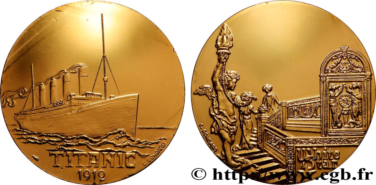MER ET MARINE : PAQUEBOTS, NAVIRES, BATEAUX Médaille, Paquebot Titanic SPL