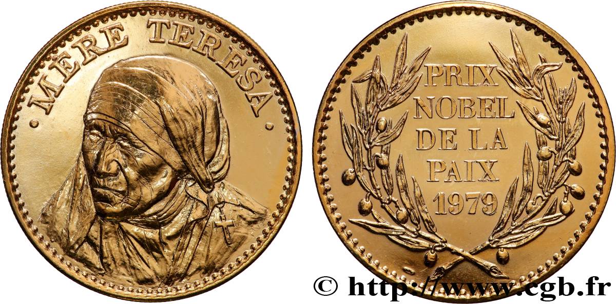 V REPUBLIC Médaille, Mère Thérésa, Prix nobel de la Paix AU