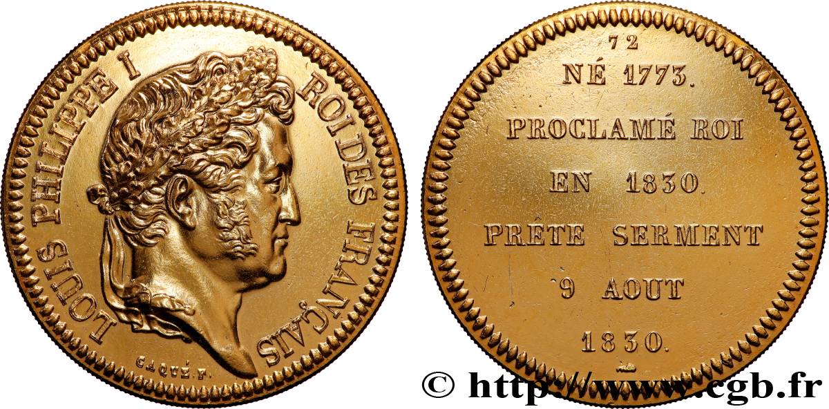 SÉRIE MÉTALLIQUE DES ROIS DE FRANCE Médaille, Louis-Philippe - 72 - refrappe ultra-moderne AU
