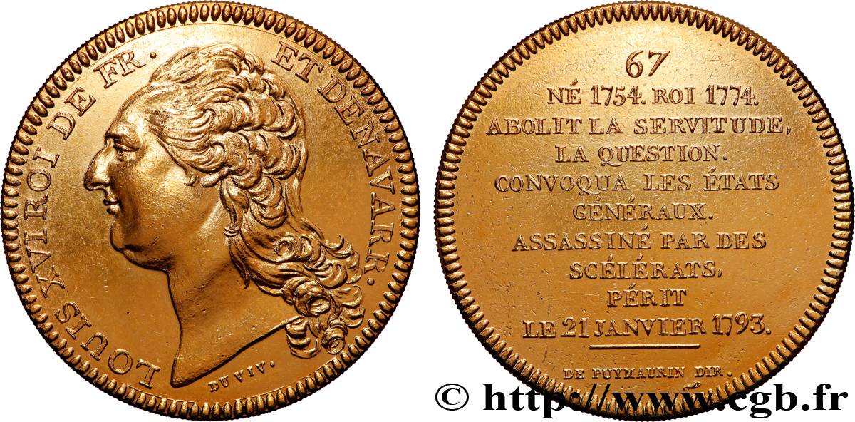SÉRIE MÉTALLIQUE DES ROIS DE FRANCE Médaille, Louis XVI - 67 - refrappe ultra-moderne SUP
