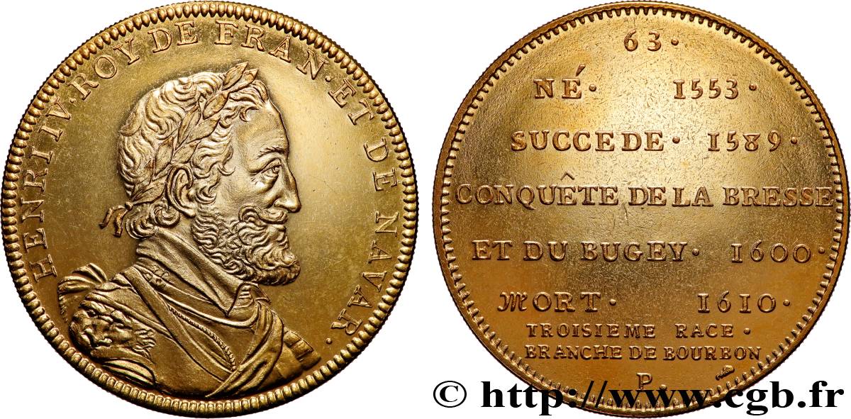 SÉRIE MÉTALLIQUE DES ROIS DE FRANCE Médaille, HENRI IV - 63 - refrappe ultra-moderne SUP