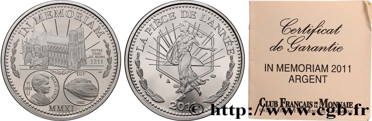 V REPUBLIC Médaille, En mémoire de Notre Dame de Reims MS