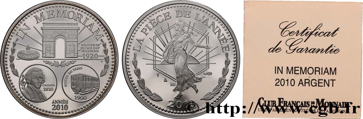 CINQUIÈME RÉPUBLIQUE Médaille, In memoriam, La pièce de l’année SPL