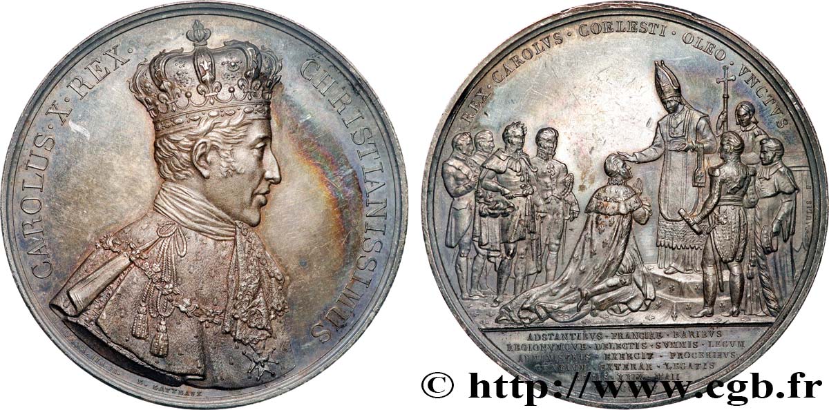 CHARLES X Médaille du Sacre, remise par la duchesse d’Angoulême TTB+