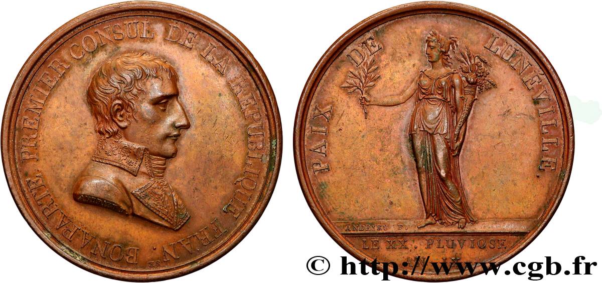 CONSULAT Médaille, Paix de Lunéville AU