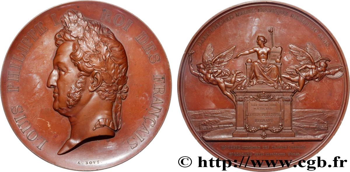 LOUIS-PHILIPPE Ier Médaille, Rétablissement des lignes de chemins de fer TTB+/SUP