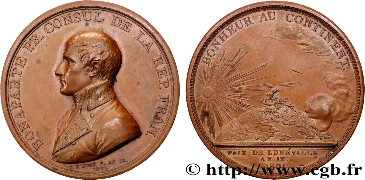 CONSULAT Médaille, paix de Lunéville TTB+