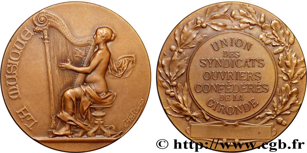 TROISIÈME RÉPUBLIQUE Médaille, Union des syndicats ouvriers confédérés TTB+