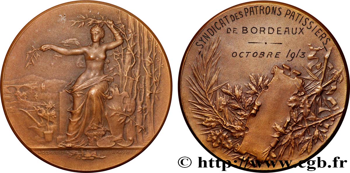 TROISIÈME RÉPUBLIQUE Médaille, Syndicat des patrons pâtissiers SUP