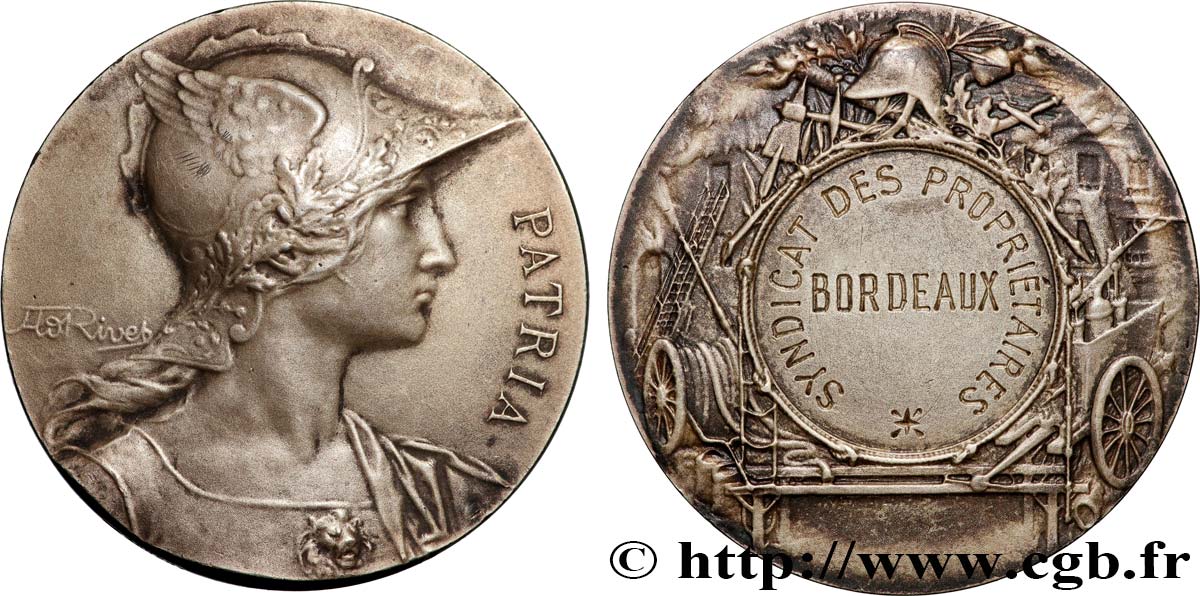 III REPUBLIC Médaille, Syndicat des propriétaires AU