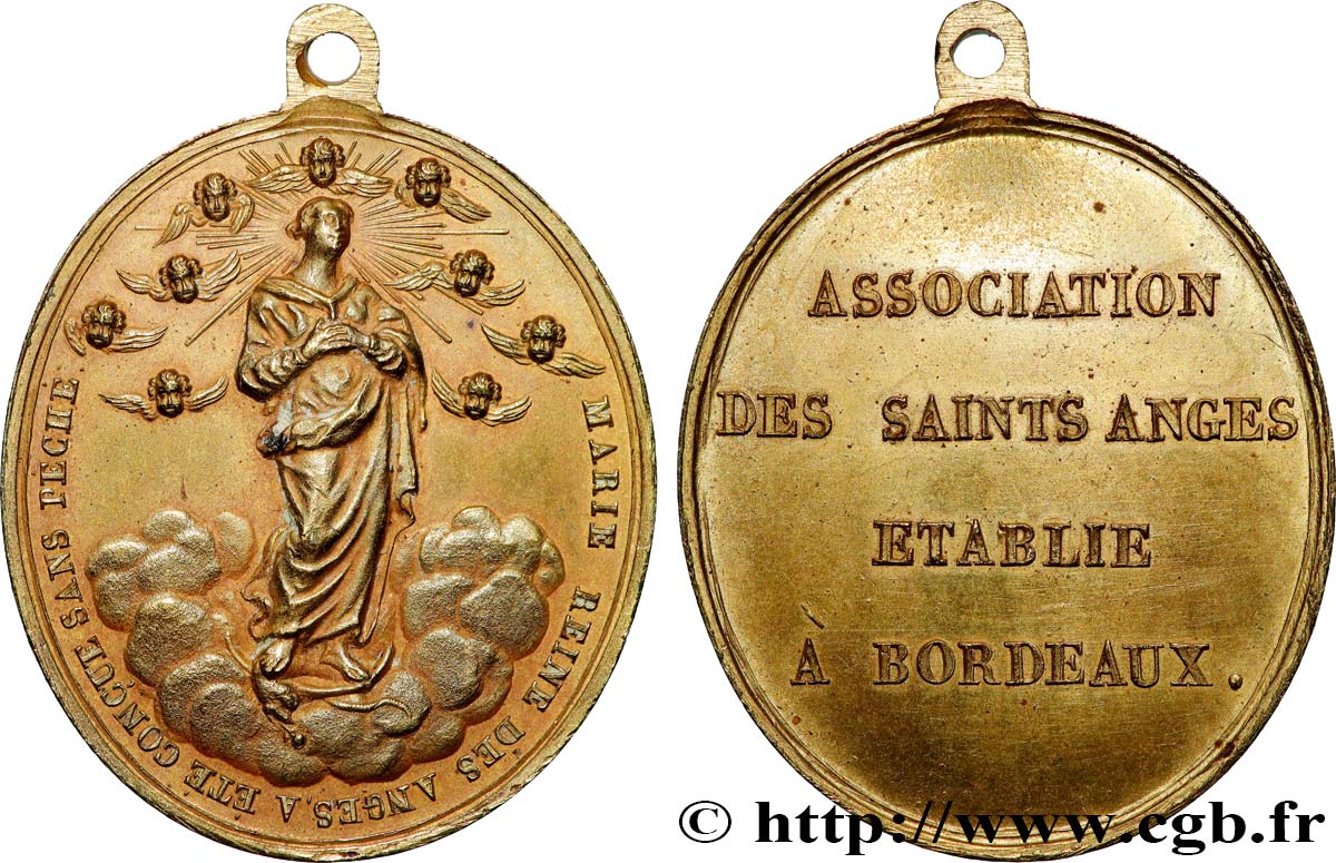 MÉDAILLES RELIGIEUSES Médaille, Association des saints anges TTB