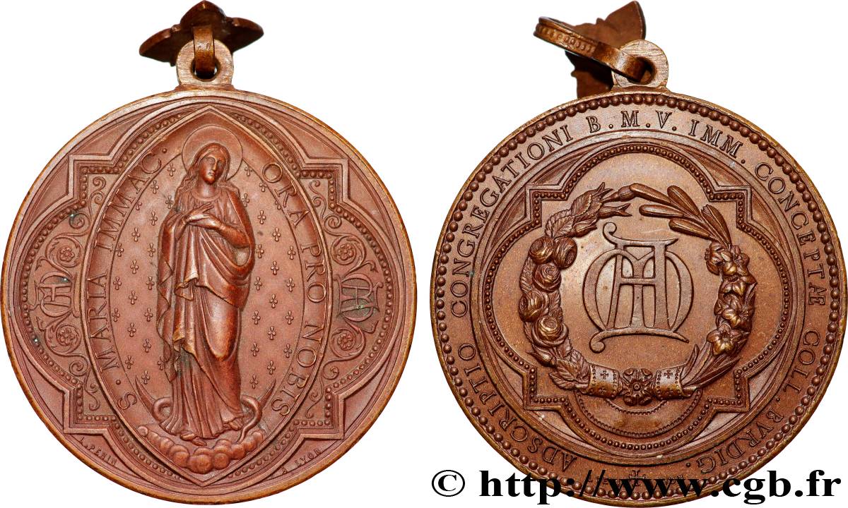 RELIGIOUS MEDALS Médaille, Congrégation mariale AU