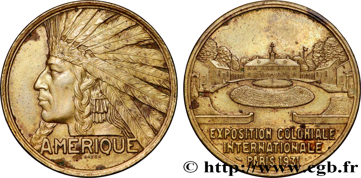 III REPUBLIC Médaille, Exposition Coloniale Internationale - Amérique AU