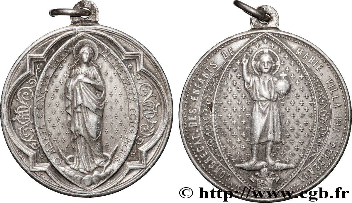 MÉDAILLES RELIGIEUSES Médaille, Congrégation des enfants de Marie Villa Pia AU