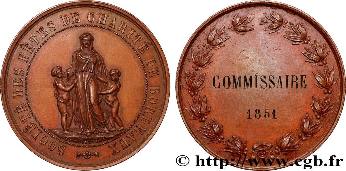 TROISIÈME RÉPUBLIQUE Médaille, Association des fêtes de charité TTB+