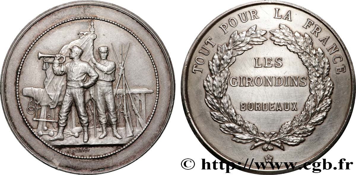 TROISIÈME RÉPUBLIQUE Médaille, Pour les Girondins TTB+