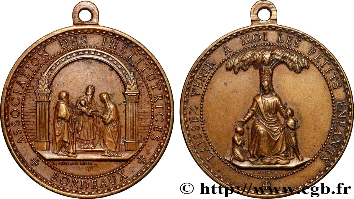 MÉDAILLES RELIGIEUSES Médaille, Associations des institutrices XF