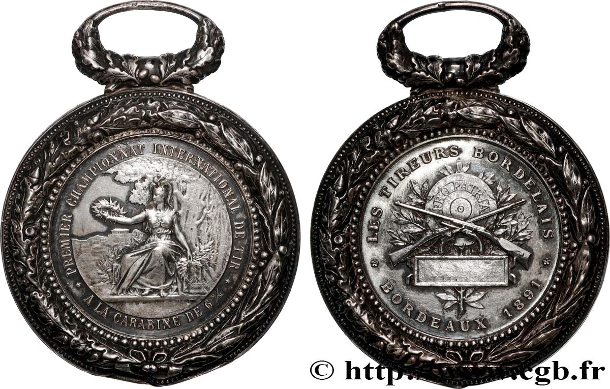 TROISIÈME RÉPUBLIQUE Médaille, Tireurs bordelais TTB+