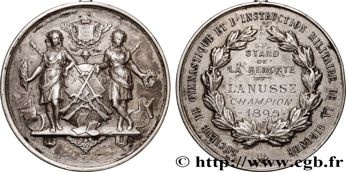 TROISIÈME RÉPUBLIQUE Médaille, Société de gymnastique et d’instruction militaire TTB