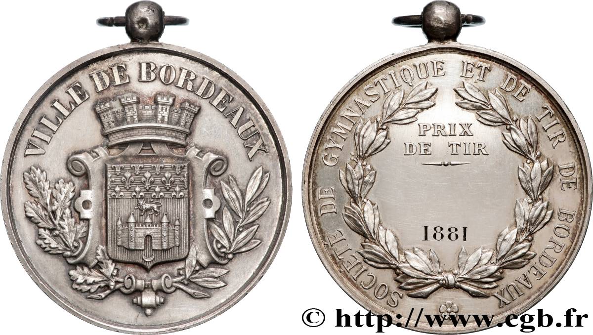 TROISIÈME RÉPUBLIQUE Médaille, Société de gymnastique et de tir TTB+/SUP