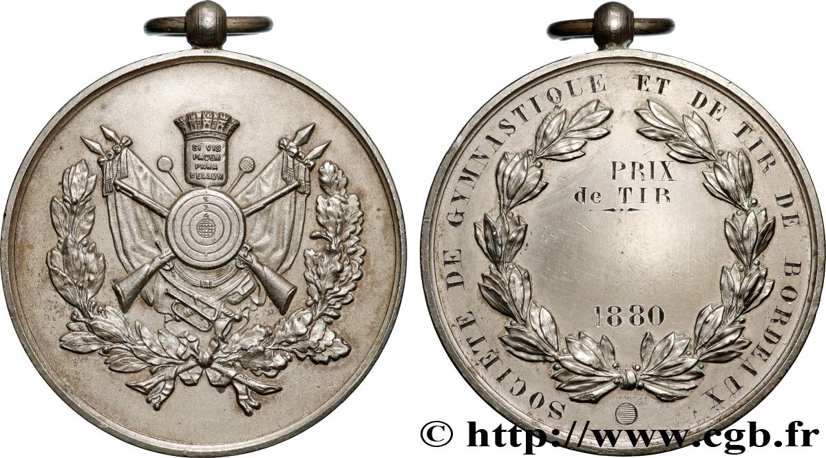 TROISIÈME RÉPUBLIQUE Médaille, Société de gymnastique et de tir TTB+