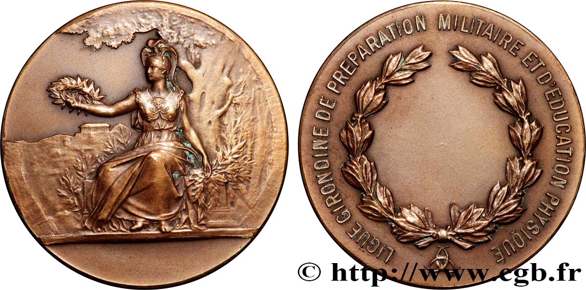 TROISIÈME RÉPUBLIQUE Médaille, Ligue de préparation militaire et d’éducation physique TTB+