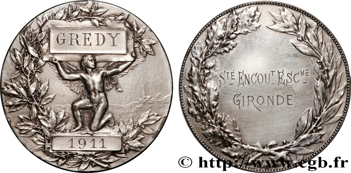 TROISIÈME RÉPUBLIQUE Médaille, Société d’encouragement à l’escrime TTB