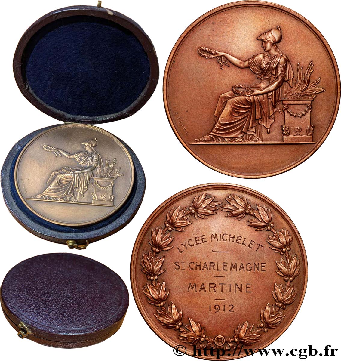 TERZA REPUBBLICA FRANCESE Médaille, Lycée Michelet, S.t Charlemagne q.SPL