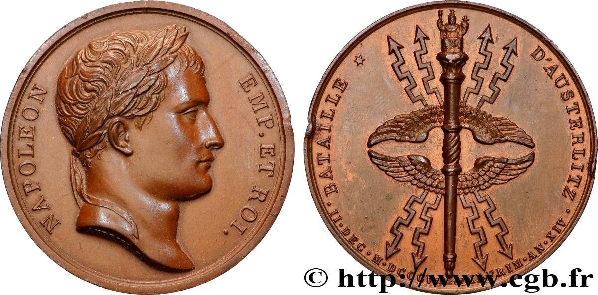 NAPOLEON S EMPIRE Médaille, Bataille d’Austerlitz, refrappe XF