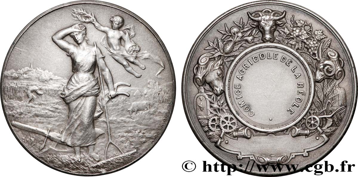 SOCIÉTÉS D AGRICULTURE, HORTICULTURE, PÊCHE ET CHASSE Médaille, Comice Agricole TTB+