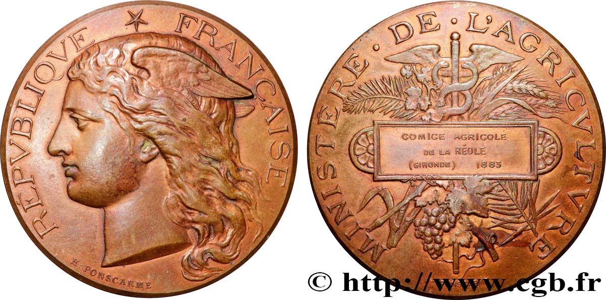 TROISIÈME RÉPUBLIQUE Médaille, Comice agricole TTB