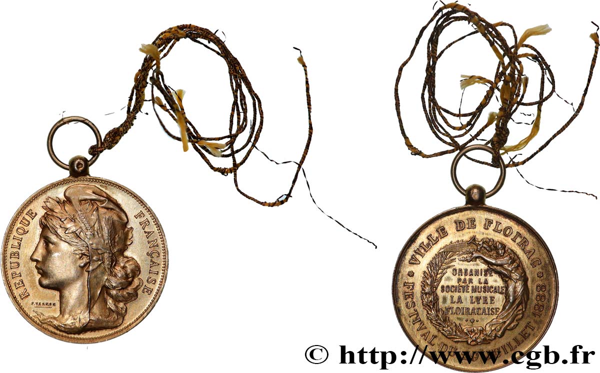 TROISIÈME RÉPUBLIQUE Médaille, Festival de musique TTB+