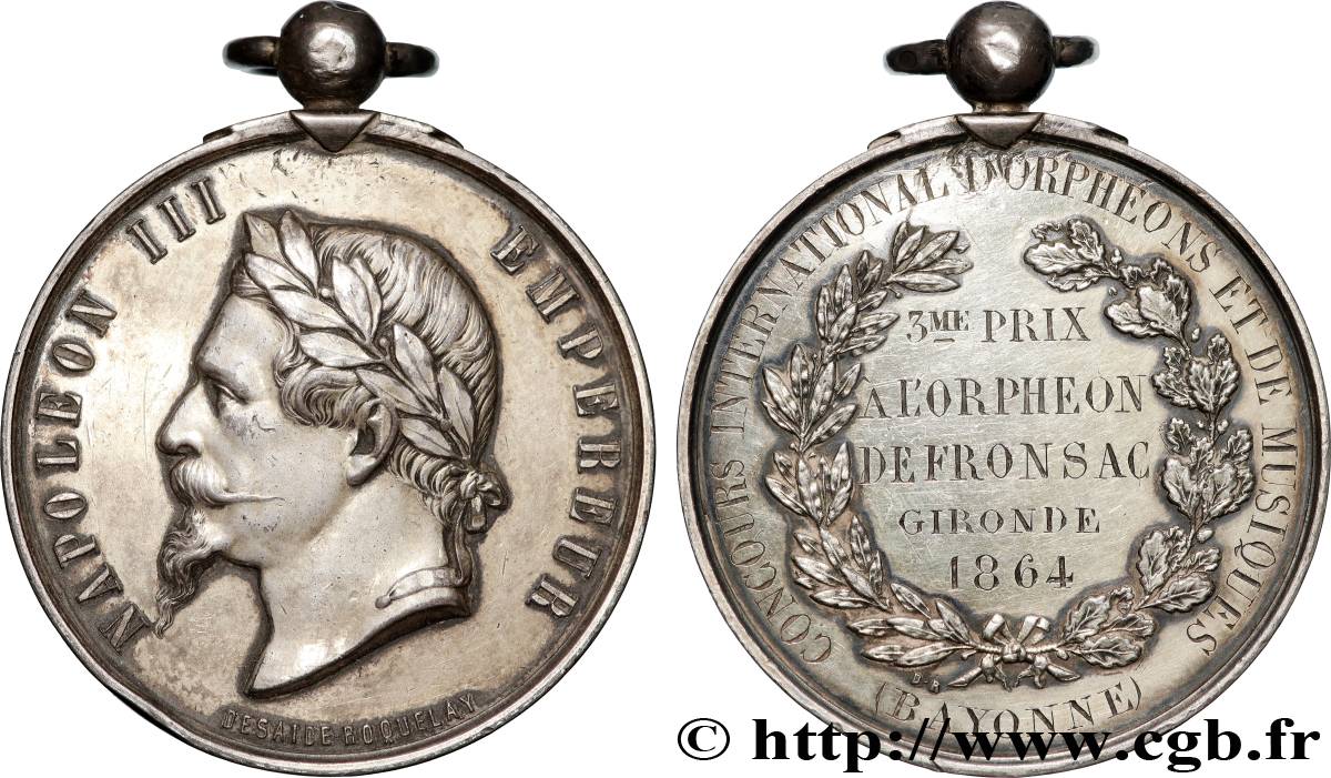 SECOND EMPIRE Médaille, Concours international d’orphéons et de musiques XF