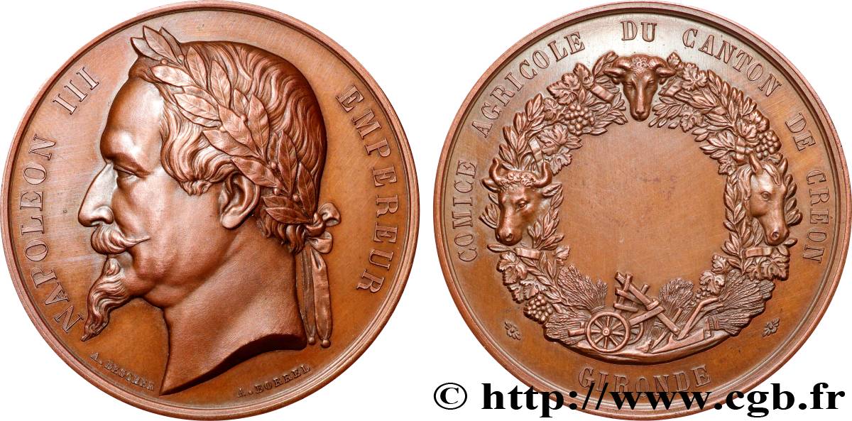 SECOND EMPIRE Médaille, Comice agricole AU