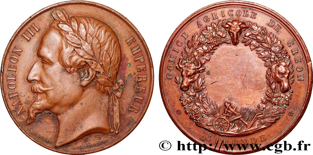 SECOND EMPIRE Médaille, Comice agricole TTB