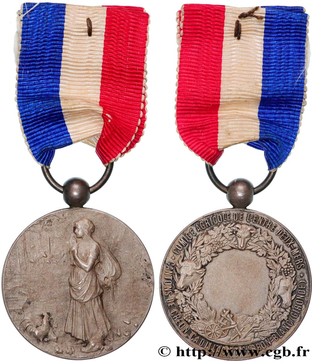 TROISIÈME RÉPUBLIQUE Médaille, Comice agricole de l’entre-deux-mers TTB+