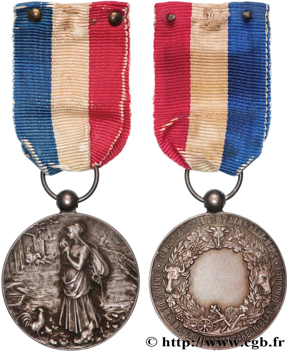 TROISIÈME RÉPUBLIQUE Médaille, Comice agricole de l’entre-deux-mers TTB+