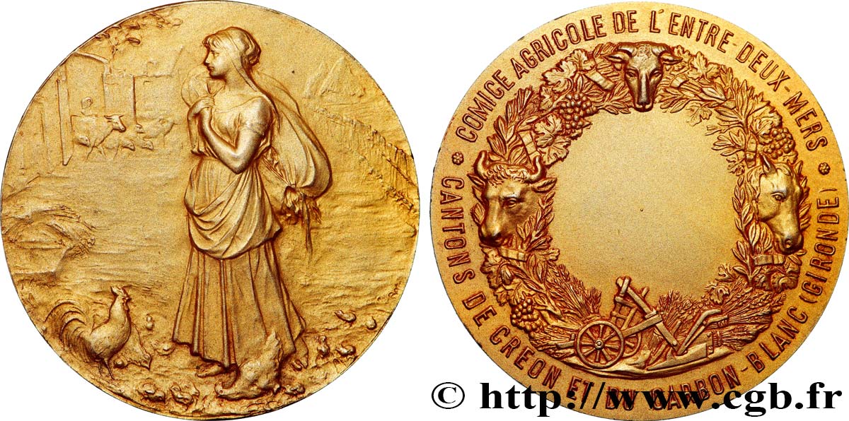 SOCIÉTÉS D AGRICULTURE, HORTICULTURE, PÈCHE ET CHASSE Médaille, Comice agricole de l’entre-deux-mers fVZ