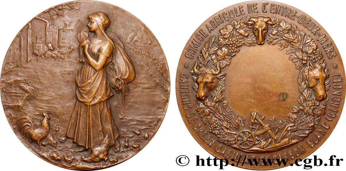 SOCIÉTÉS D AGRICULTURE, HORTICULTURE, PÈCHE ET CHASSE Médaille, Comice agricole de l’entre-deux-mers MBC+