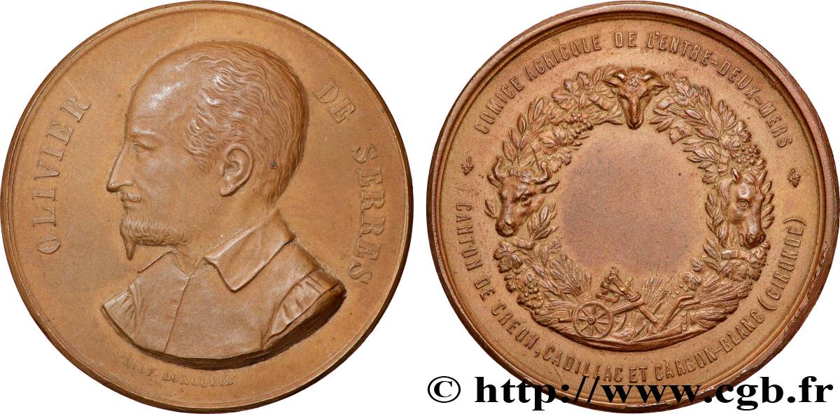 SOCIÉTÉS D AGRICULTURE, HORTICULTURE, PÈCHE ET CHASSE Médaille, Comice agricole de l’entre-deux-mers fVZ